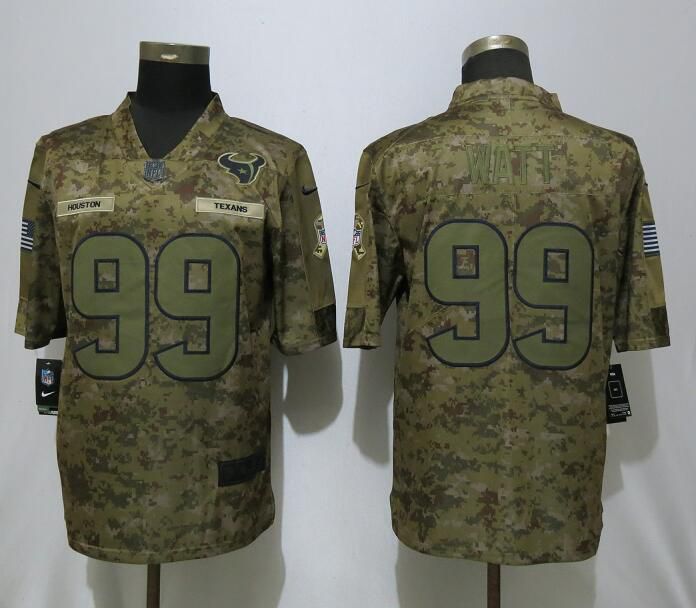 Men Houston Texans #99 Watt Nike Camo Salute to Service Limited NFL Jerseys